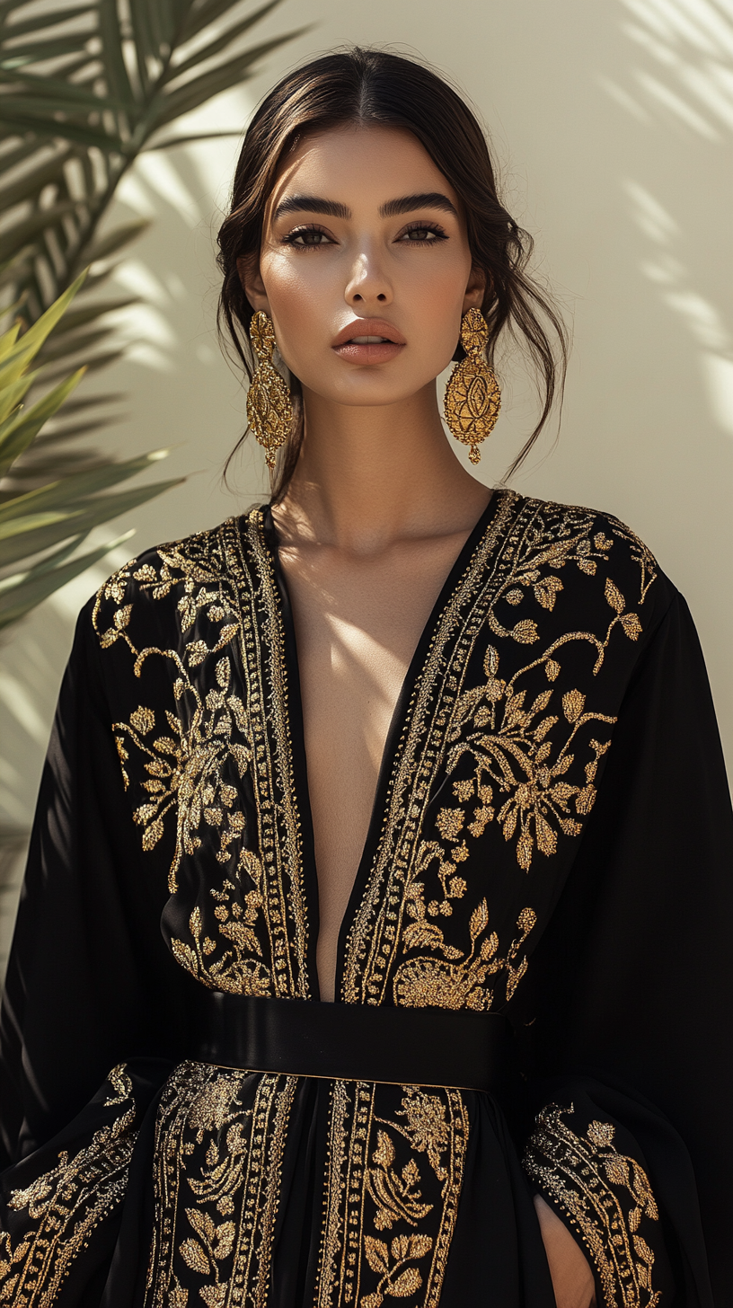 khadijaboug_a_woman_strikes_a_graceful_pose_draped_in_a_stunnin_3a4ae6c3-7202-47ec-9da1-fcde6eb0c727